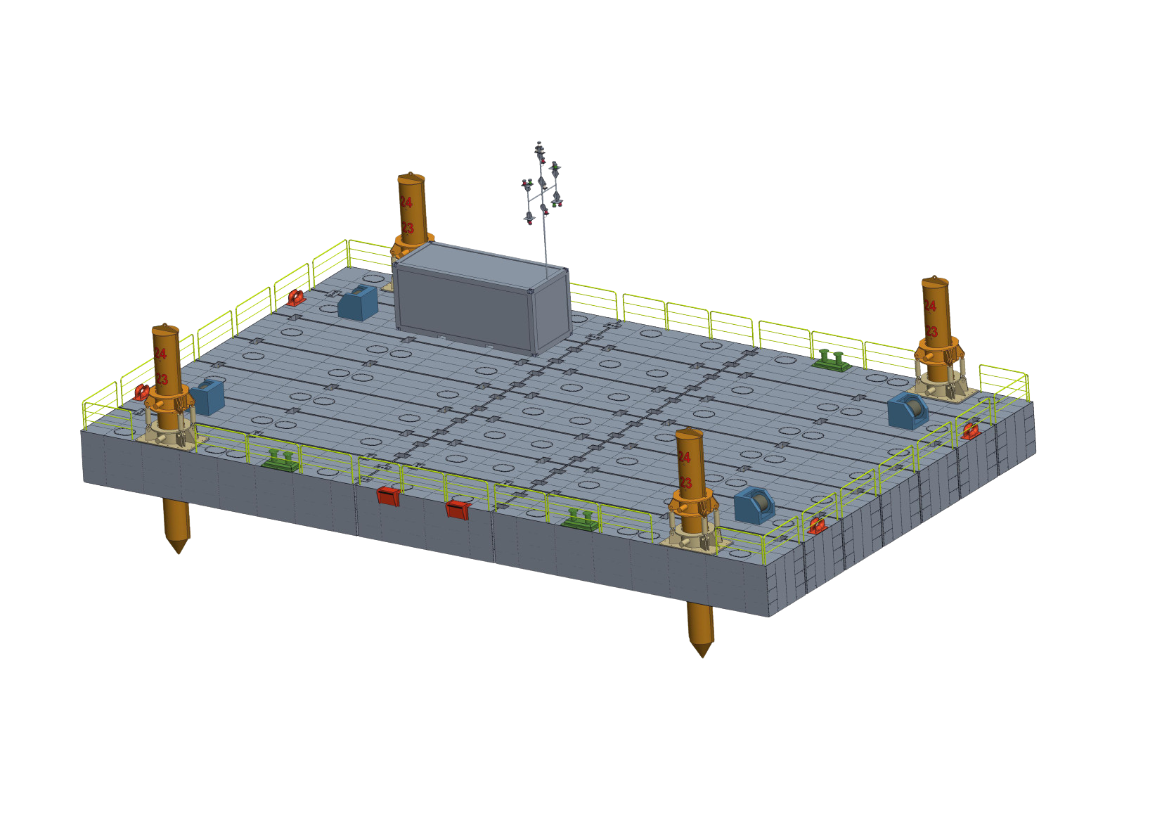 JU-2917 - Large-capacity modular jack-up barge for heavy marine and offshore support works.