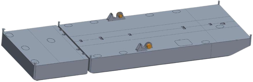 DB-206d-x - Steel Work Pontoon with spuds - Extended, drill configuration