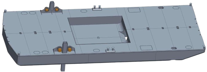 DBC-251 - Non-propelled Excavator Deck Barge with Bin Walls and Spuds